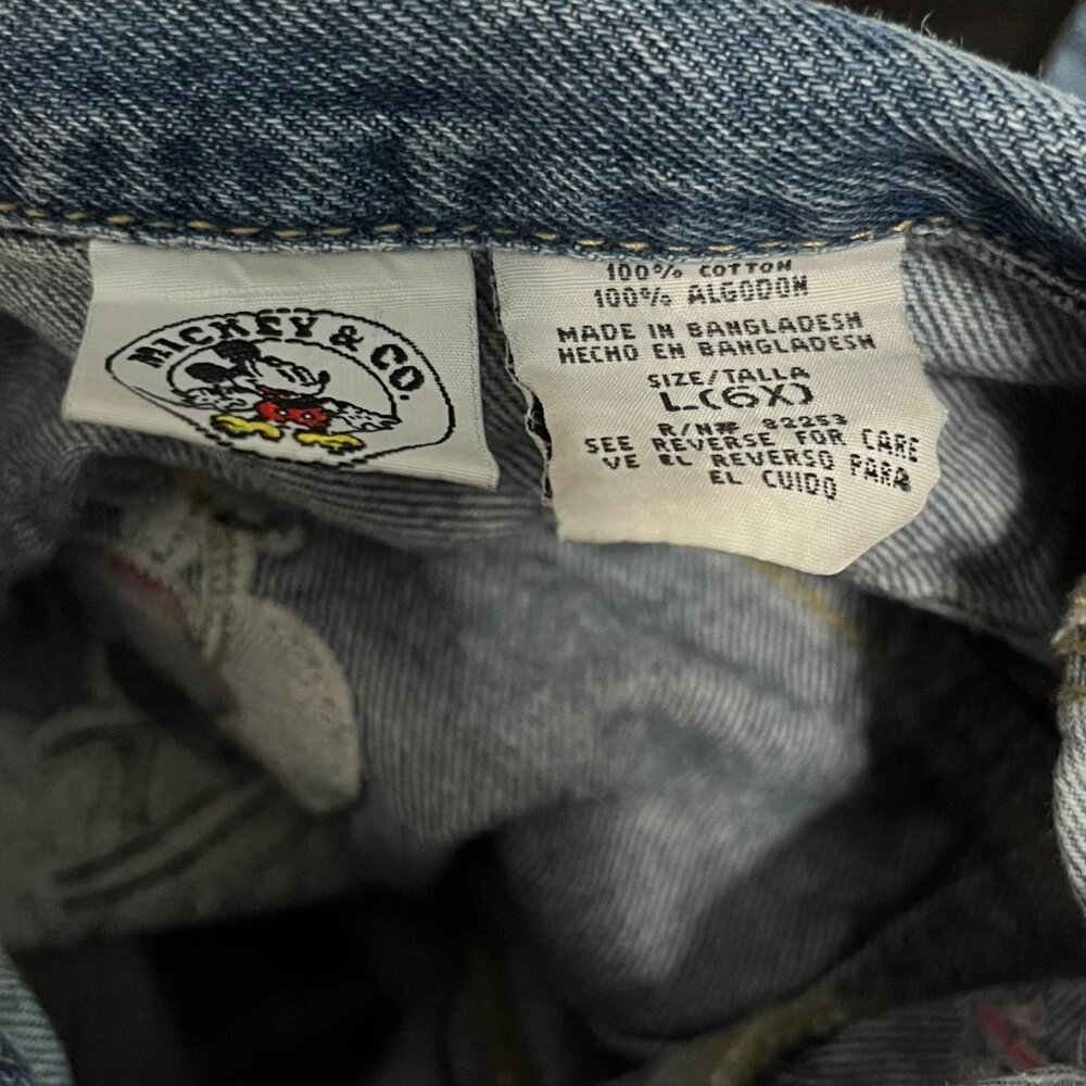 VTG MICKEY & CO KIDS JACKET 6X LARGE DENIM JEAN MINI GIRLS BLUE PINK RUFFLE - Picture 6 of 7